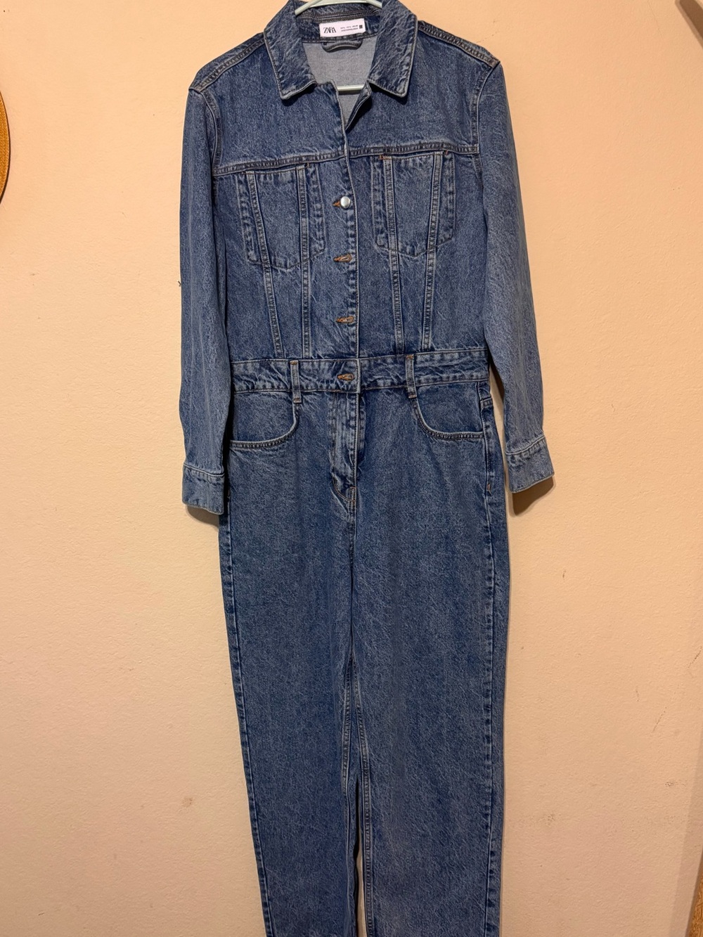 Zara denim jumpsuit size Large